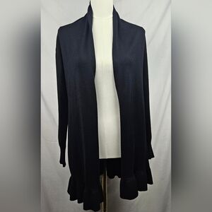 Vila Milano Open Front Duster Cardigan‎ Black Med Whimsigoth Dark Romantic Goth